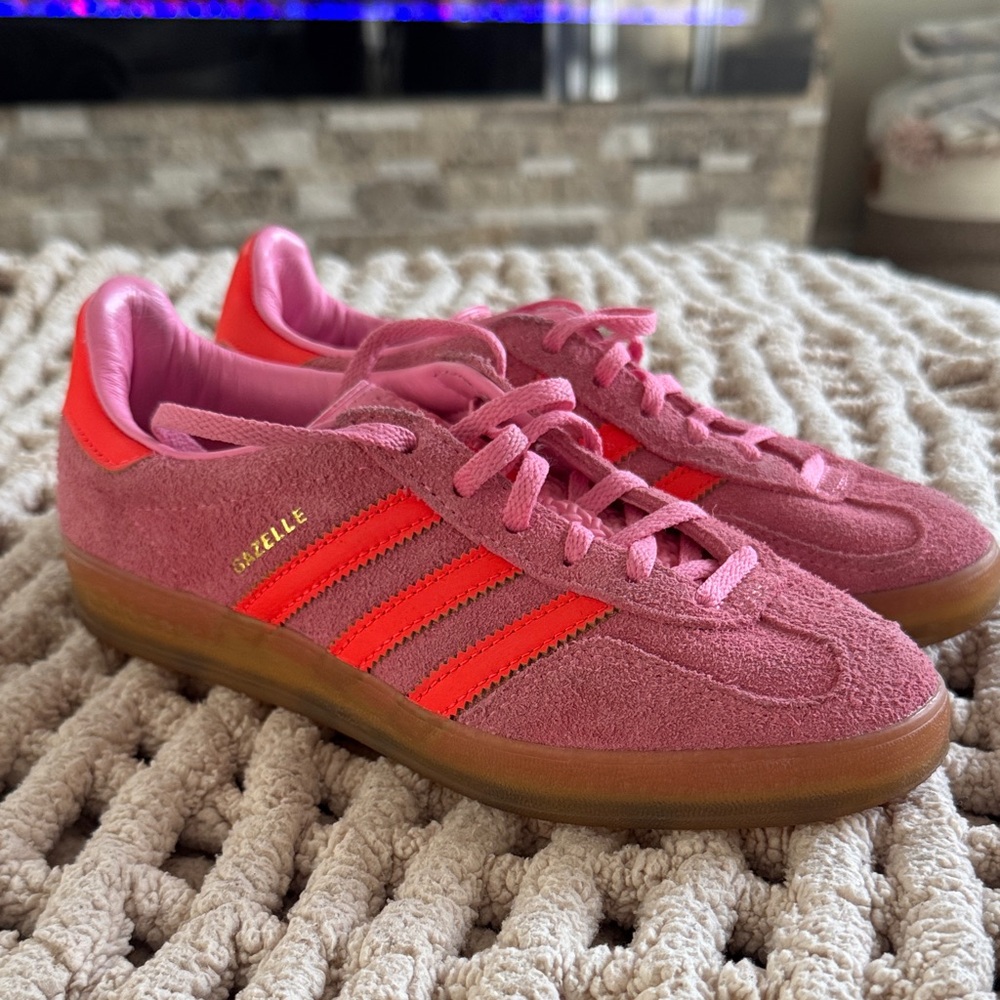 Adidas Gazelle Coral Suede Shoes